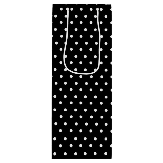 Black Polka Dot Wine Gift Bag (Front)
