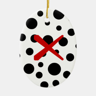 Black Polka Dots Ceramic Tree Decoration