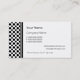 Black Polka Dots Custom Business Cards