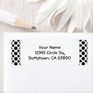 Black Polka Dots Custom Return Address Label
