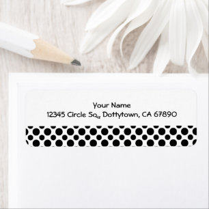 Black Polka Dots Custom Return Address Label
