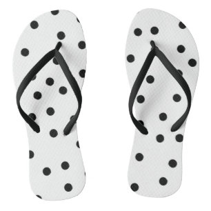 BLACK POLKA DOTS FLIP FLOPS