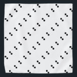 Black Polka Dots Geometric Pattern White Custom Bandana<br><div class="desc">Designed with black patterns in solid white background. You may change to any background colour as you wish.</div>