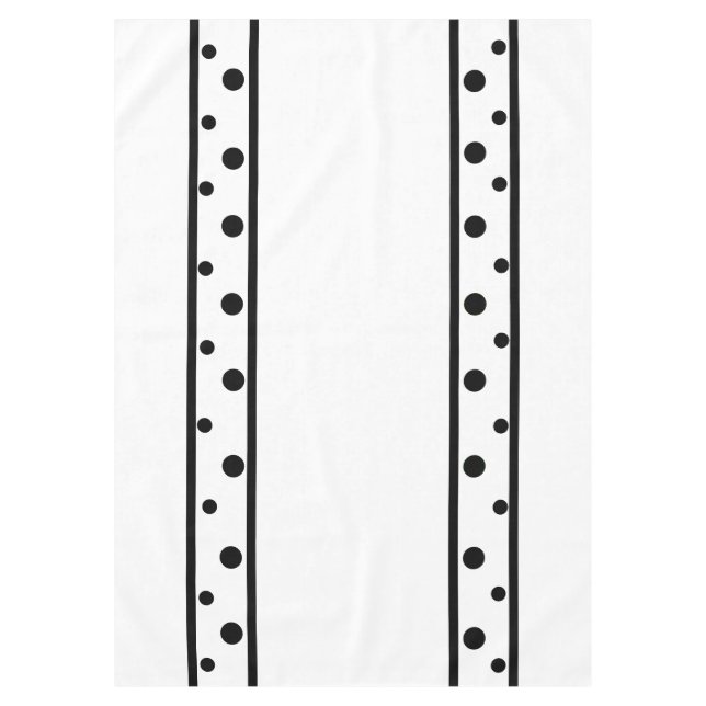 Black Polka Dots Geometric Tablecloth (Front)