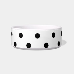 black polka dots in white background bowl