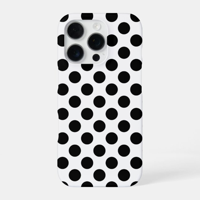 Black Polka Dots iPhone Case (Back)