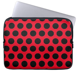 Black Polka Dots Laptop Sleeve