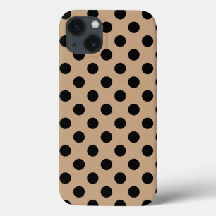 Black polka dots on beige Case-Mate iPhone case