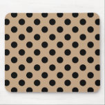 Black polka dots on beige mouse mat<br><div class="desc">Black polka dots on beige</div>
