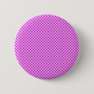 Black Polka Dots On Bubblegum Pink Background 6 Cm Round Badge