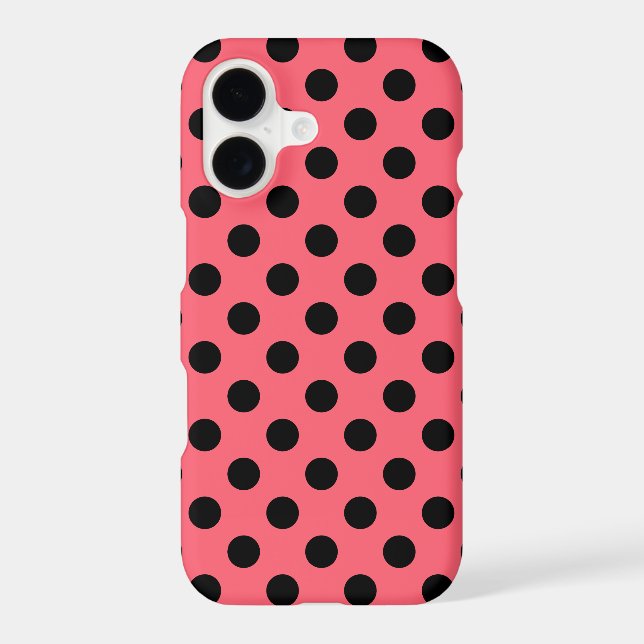 Black polka dots on coral (Back)