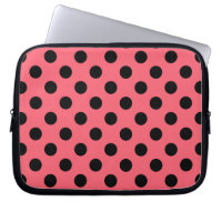 Black polka dots on coral