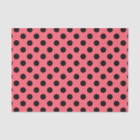Black polka dots on coral