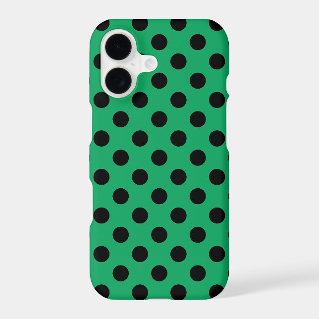 Black polka dots on fresh green (Back)