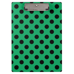 Black polka dots on fresh green clipboard