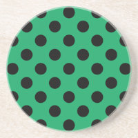Black polka dots on fresh green
