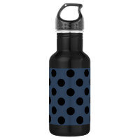 Black polka dots on grey-blue