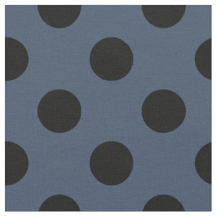 Black polka dots on grey-blue fabric