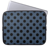 Black polka dots on grey-blue