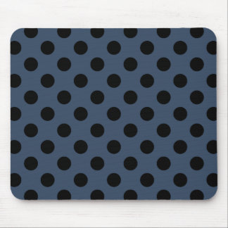 Black polka dots on grey-blue mouse mat