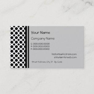 Black Polka Dots on Grey Custom Business Cards