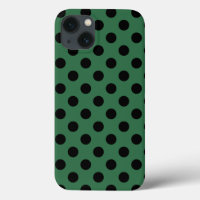 Black polka dots on kelly green Case-Mate iPhone c