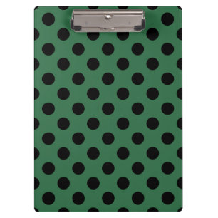 Black polka dots on kelly green clipboard