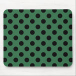 Black polka dots on kelly green mouse mat<br><div class="desc">Black polka dots on kelly green</div>