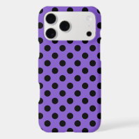 Black polka dots on lavender