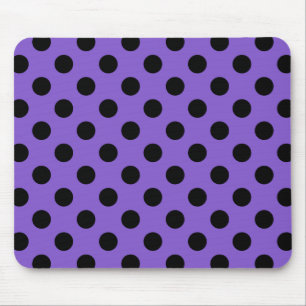 Black polka dots on lavender mouse mat