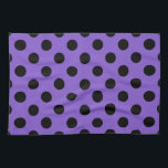 Black polka dots on lavender tea towel<br><div class="desc">Black polka dots on lavender</div>