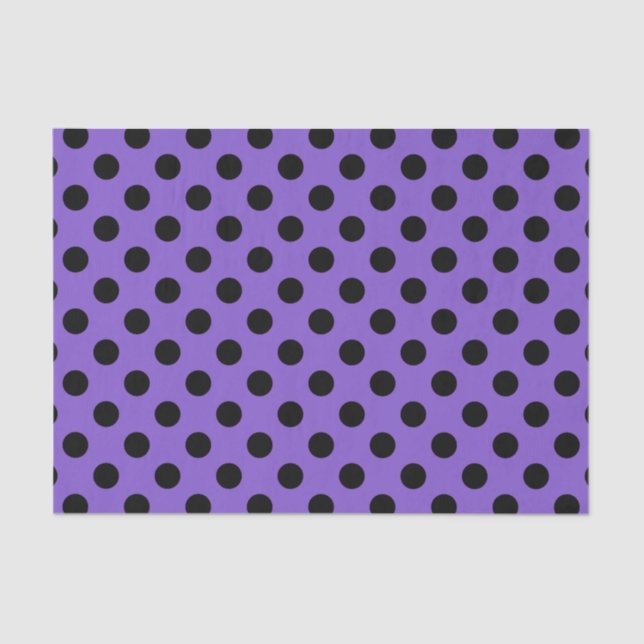 Black polka dots on lavender tissue paper (Front)