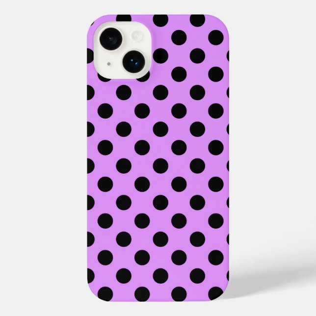 Black polka dots on lilac Case-Mate iPhone case (Back)