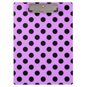 Black polka dots on lilac clipboard