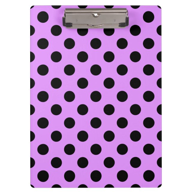 Black polka dots on lilac clipboard (Front)