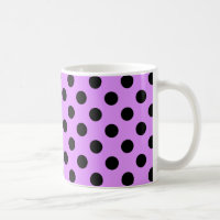 Black polka dots on lilac