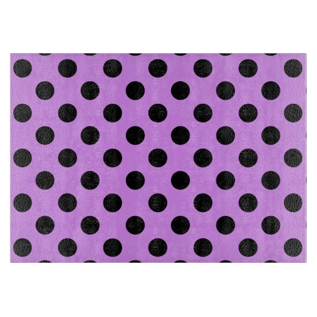 Black polka dots on lilac cutting board (Front)