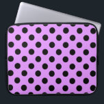 Black polka dots on lilac laptop sleeve<br><div class="desc">Black polka dots on lilac</div>