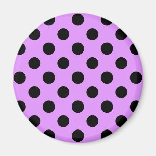Black polka dots on lilac magnet