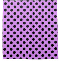 Black polka dots on lilac