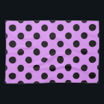 Black polka dots on lilac tea towel<br><div class="desc">Black polka dots on lilac</div>