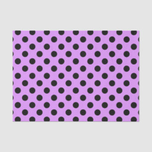 Black polka dots on lilac tissue paper