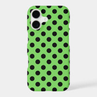 Black polka dots on lime green