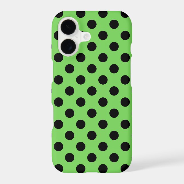 Black polka dots on lime green (Back)