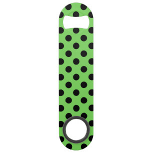 Black polka dots on lime green