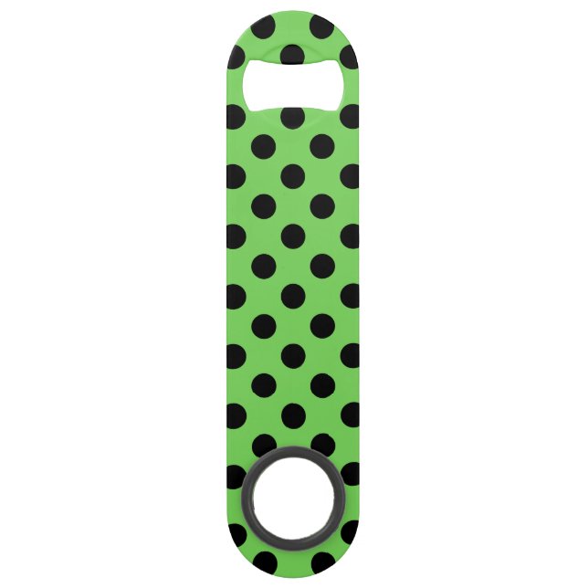 Black polka dots on lime green (Front)