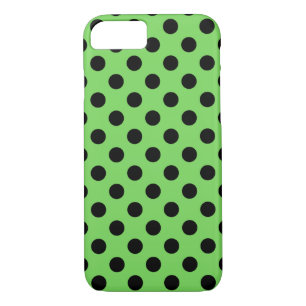 Black polka dots on lime green iPhone 8/7 case