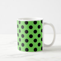 Black polka dots on lime green