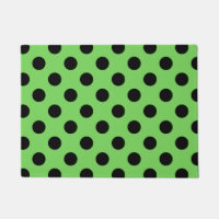 Black polka dots on lime green