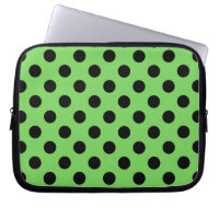 Black polka dots on lime green